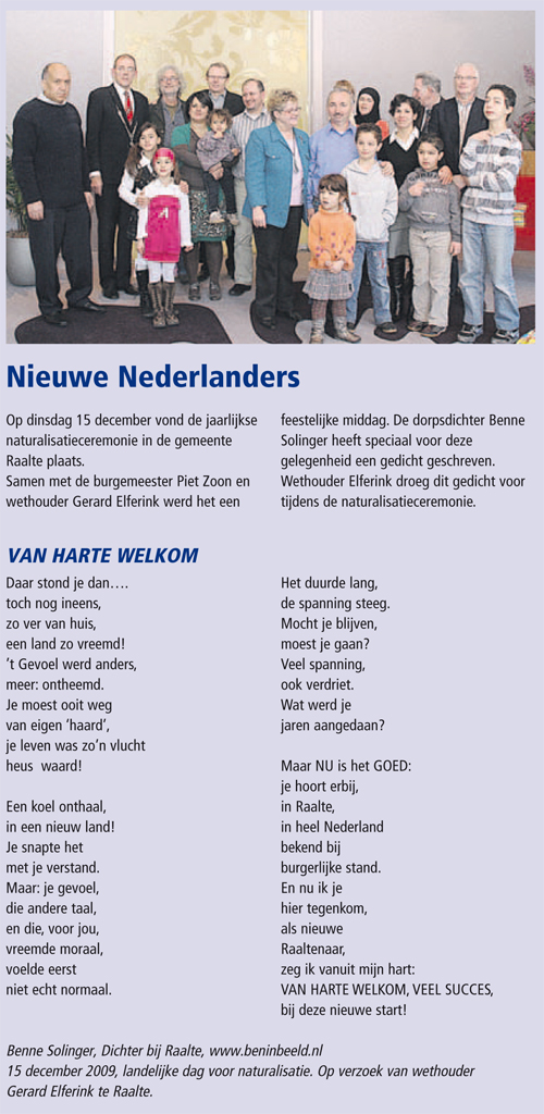 Natuurlijk van harte welkom!